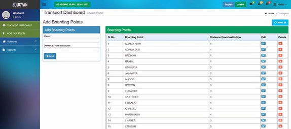 Transport Dashboard