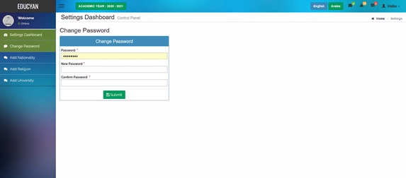 Settings Dashboard