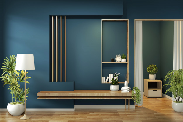 cabinet-mock-up-room-dark-blue-floor-wooden-minimal-design-3d-rendering_43151-1759